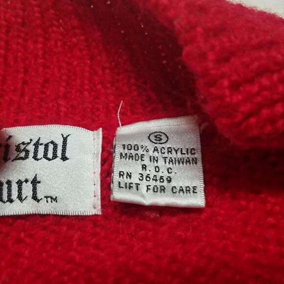 VINTAGE 70s Bristol Court Red Knit Ribbed Sweater - Picture 10 of 10